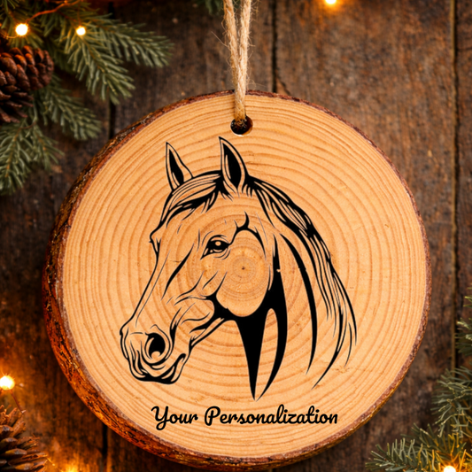 Horse Image #182 Rustic Pine Ornament