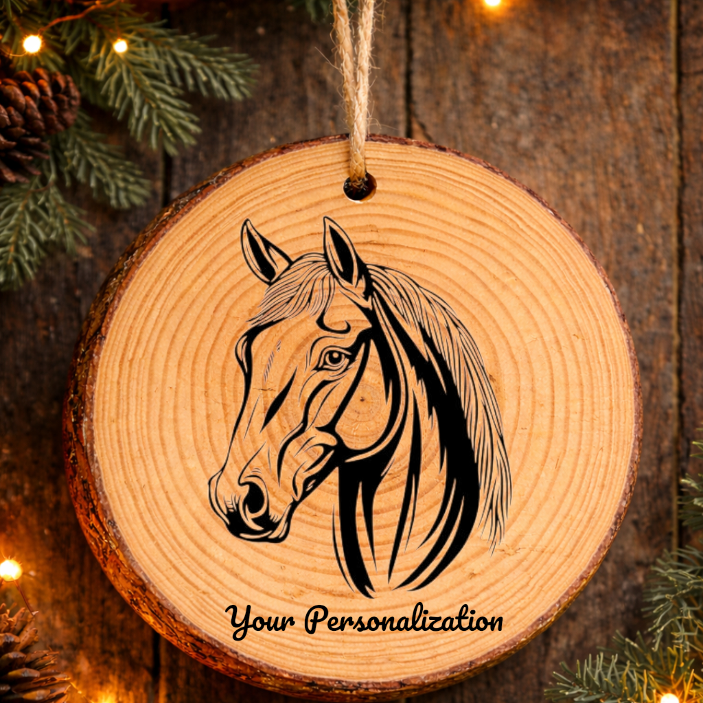 Horse Image #189 Rustic Pine Ornament