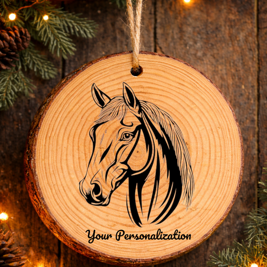 Horse Image #189 Rustic Pine Ornament
