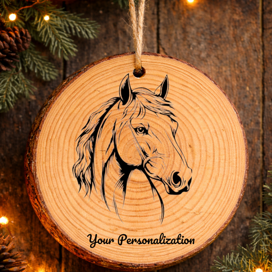 Horse Image #192 Rustic Pine Ornament
