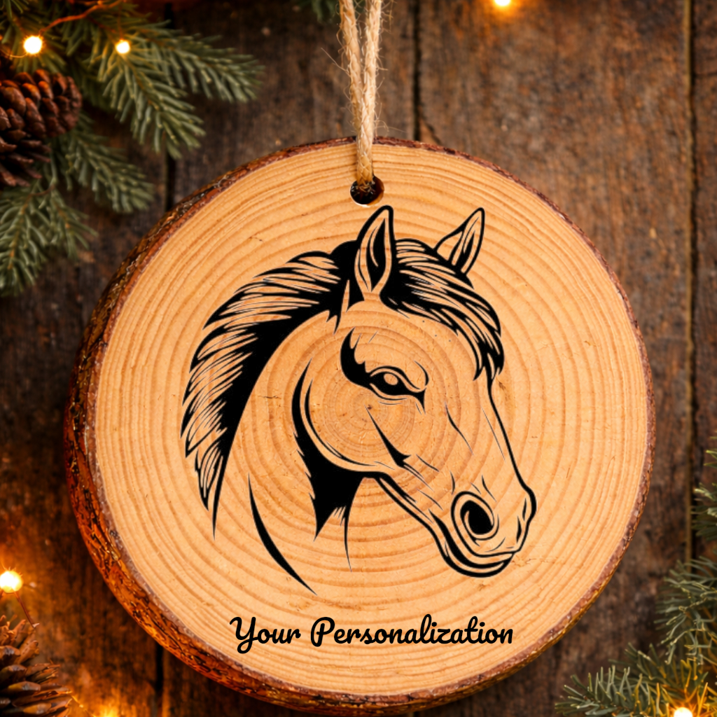 Horse Image #198 Rustic Pine Ornament