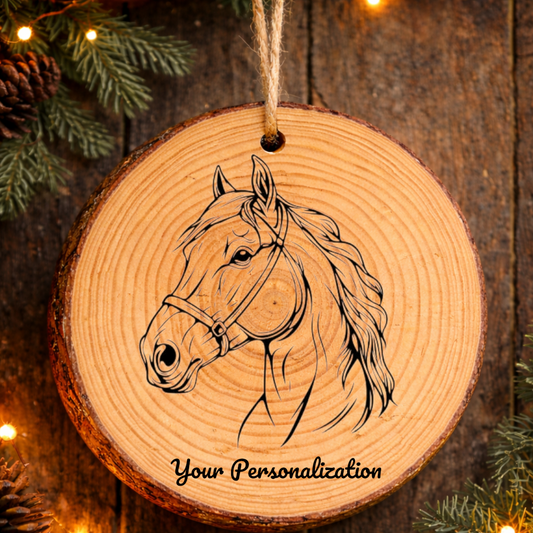 Horse Image #206 Rustic Pine Ornament