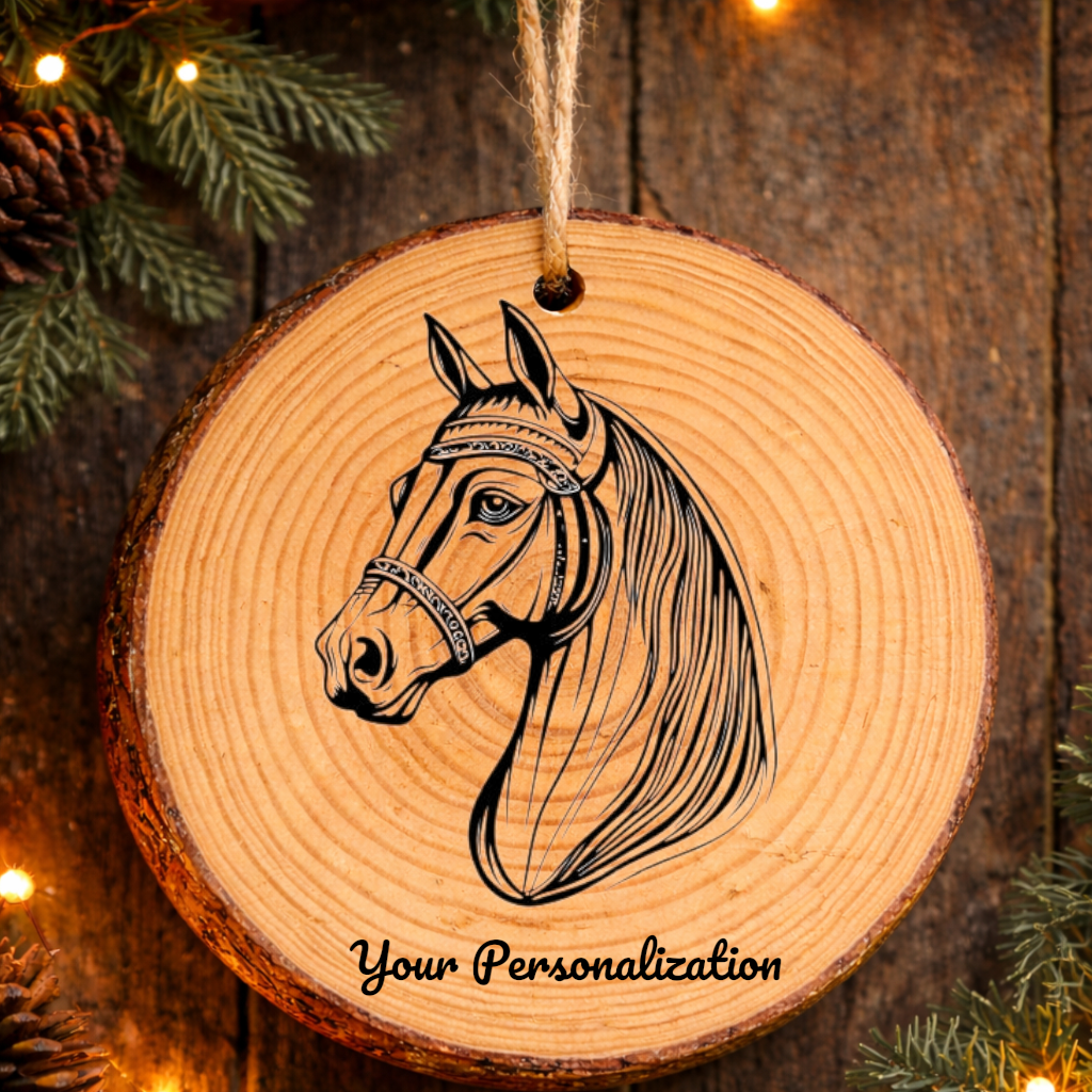 Horse Image #227 Rustic Pine Ornament