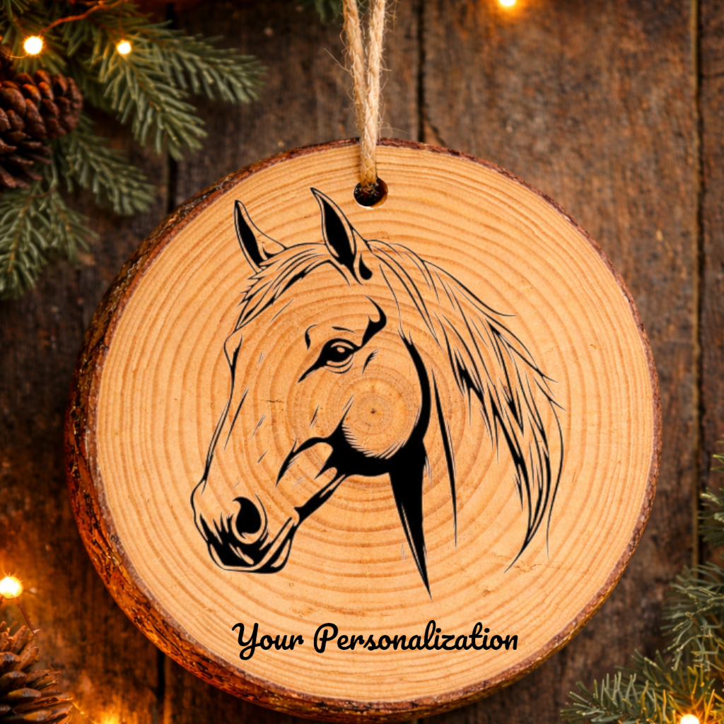 Horse Image #237 Rustic Pine Ornament