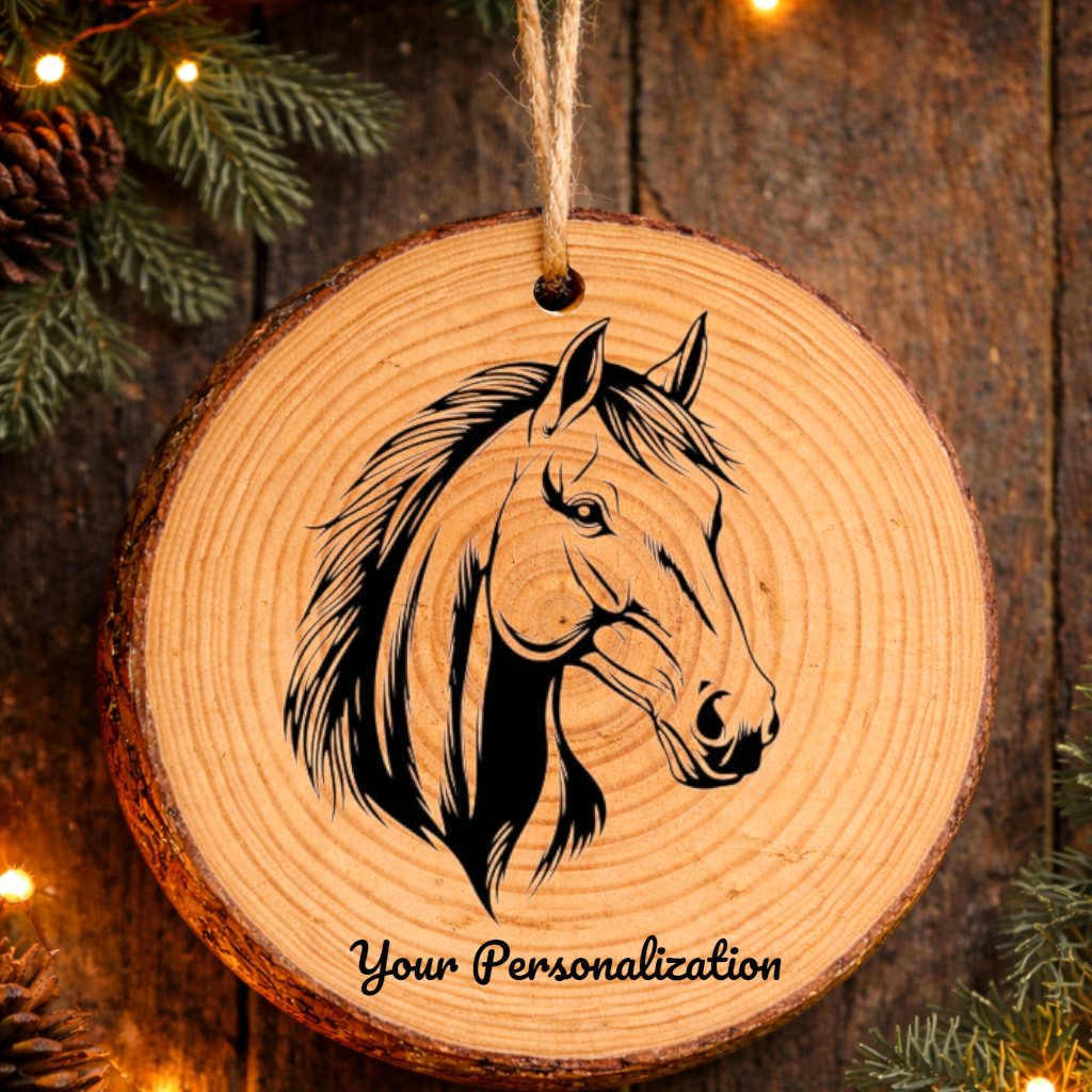 Horse Image #246 Rustic Pine Ornament