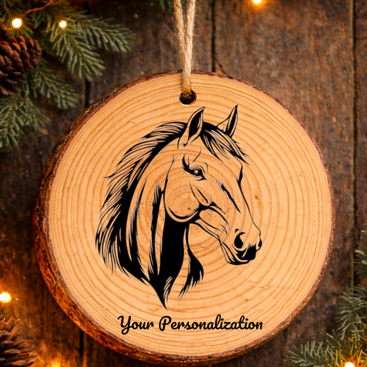 Horse Image #246 Rustic Pine Ornament