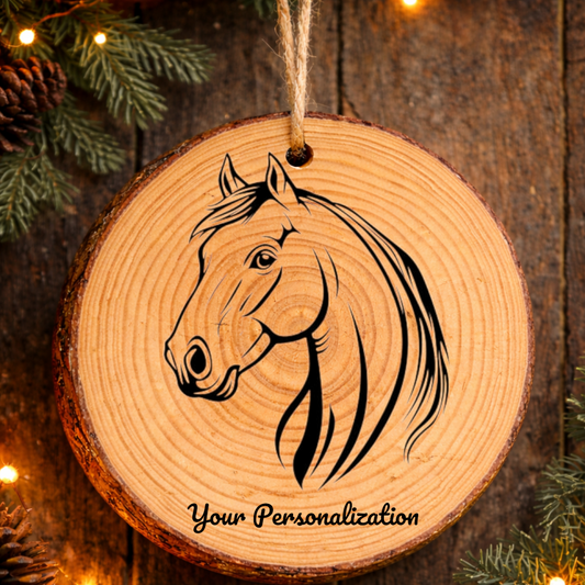 Horse Image #247 Rustic Pine Ornament