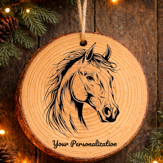 Horse Image #248 Rustic Pine Ornament