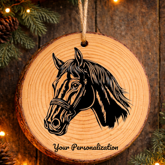 Horse Image #250 Rustic Pine Ornament