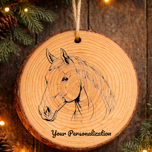 Horse Image #251 Rustic Pine Ornament