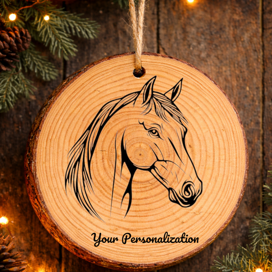 Horse Image #256 Rustic Pine Ornament