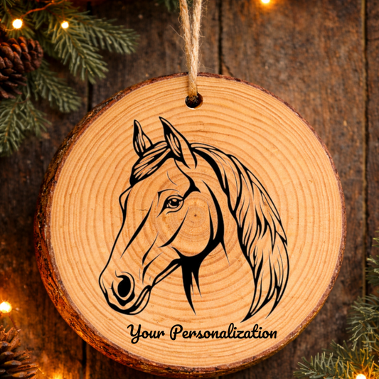 Horse Image #261 Rustic Pine Ornament