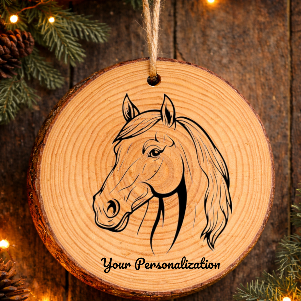Horse Image #266 Rustic Pine Ornament