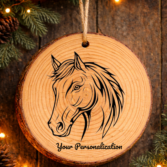 Horse Image #267 Rustic Pine Ornament