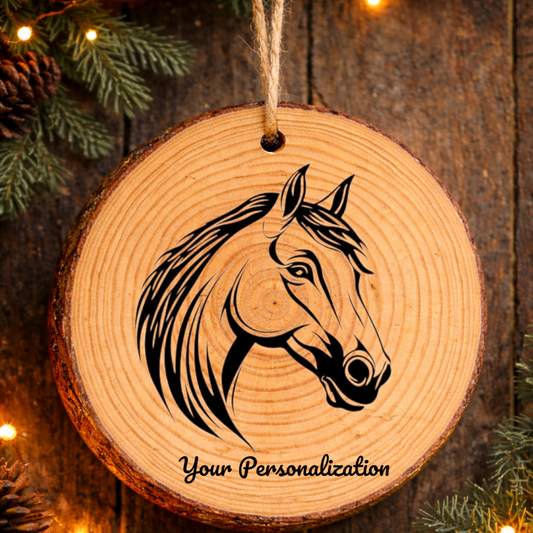 Horse Image #270 Rustic Pine Ornament