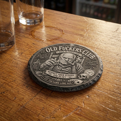 Old F-Club Male Slate Drink Coasters - Set of 4
