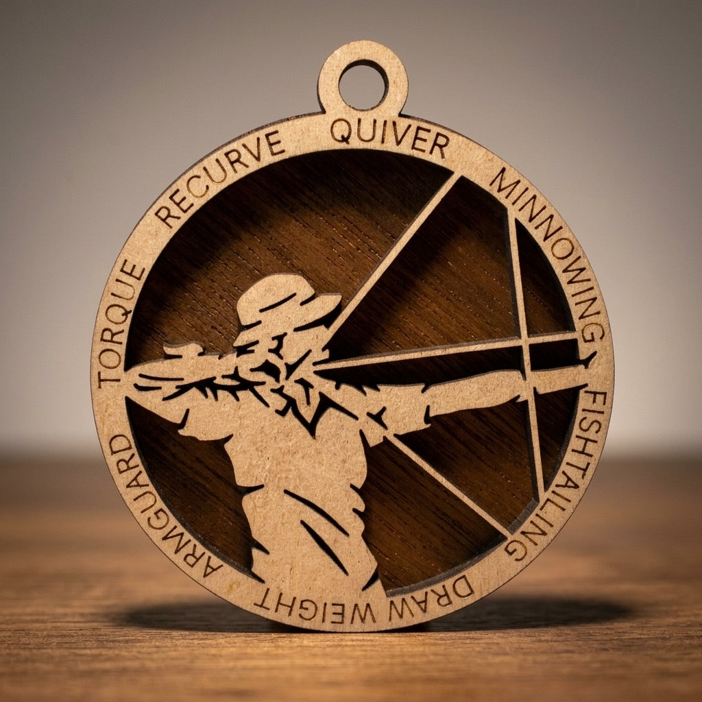 Archery Sports Layered Ornament - Male or Female Versions Available