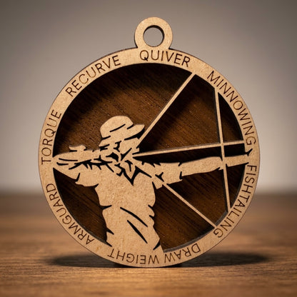 Archery Sports Layered Ornament - Male or Female Versions Available