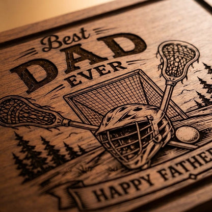 Best Dad Fathers Day Lacrosse Theme Cutting Board