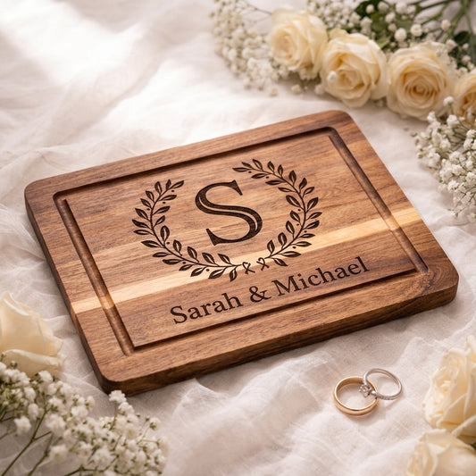 Laurel Wreath Personalized Cutting Board