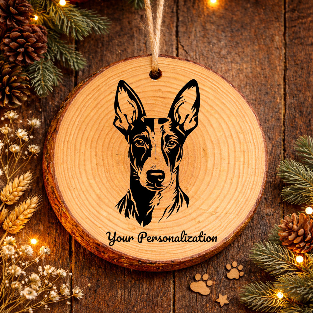 Ibizan Hound Dog Ornament – Rustic Wooden Keepsake