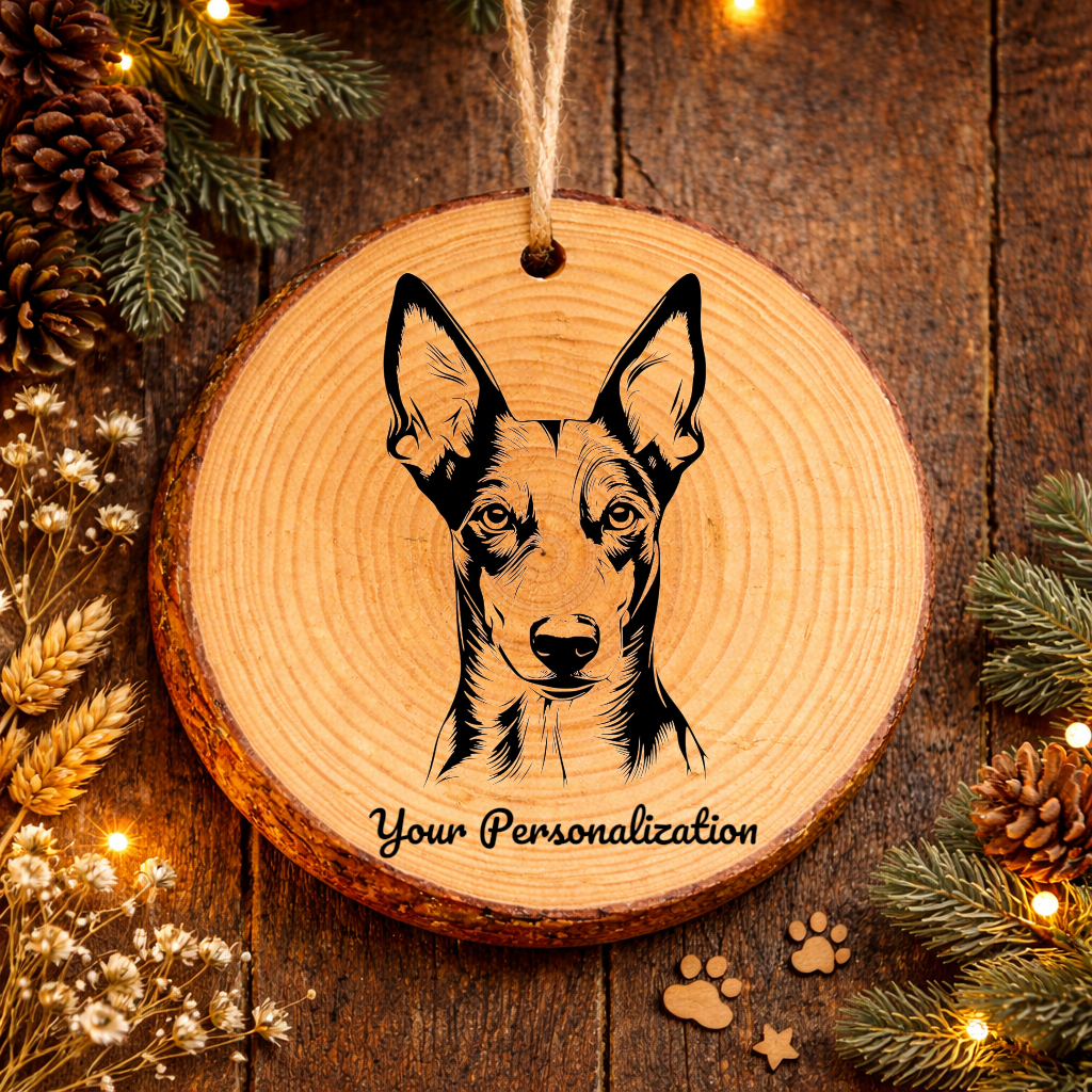 Ibizan Hound Dog Ornament – Rustic Wooden Keepsake