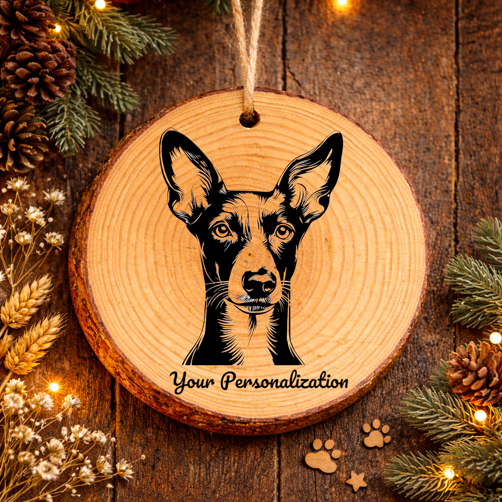 Ibizan Hound Dog Ornament – Rustic Wooden Keepsake
