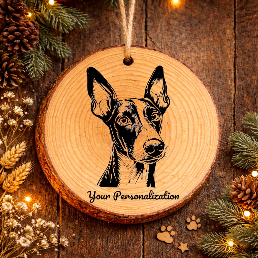 Ibizan Hound Dog Ornament – Rustic Wooden Keepsake