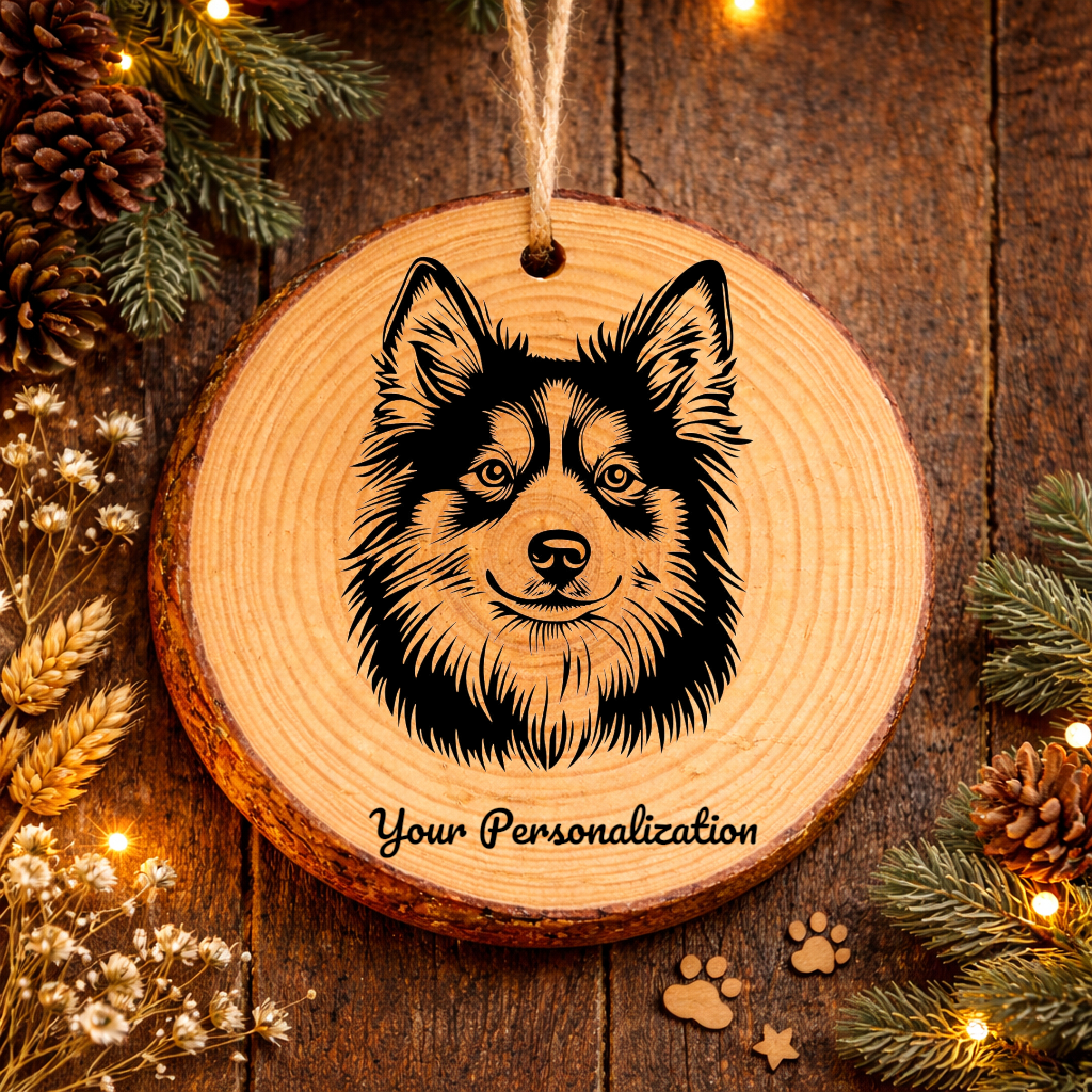 Icelandic Sheepdog Dog Ornament – Rustic Wooden Keepsake