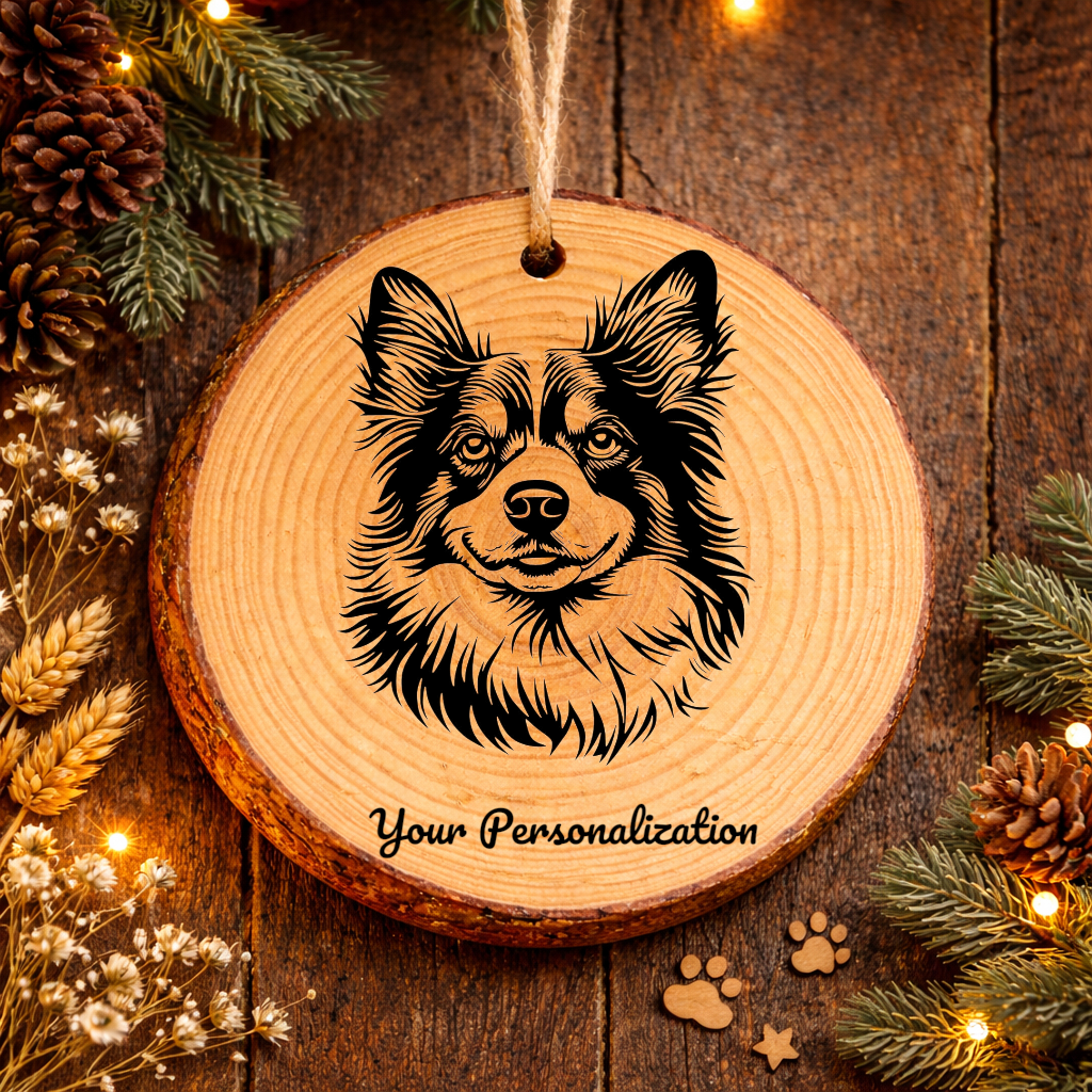 Icelandic Sheepdog Dog Ornament – Rustic Wooden Keepsake