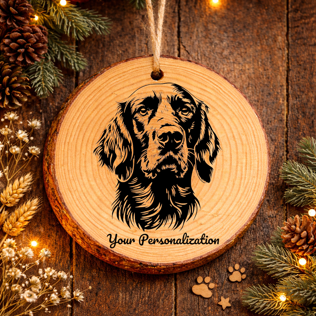 Irish Setter Dog Ornament – Rustic Wooden Keepsake