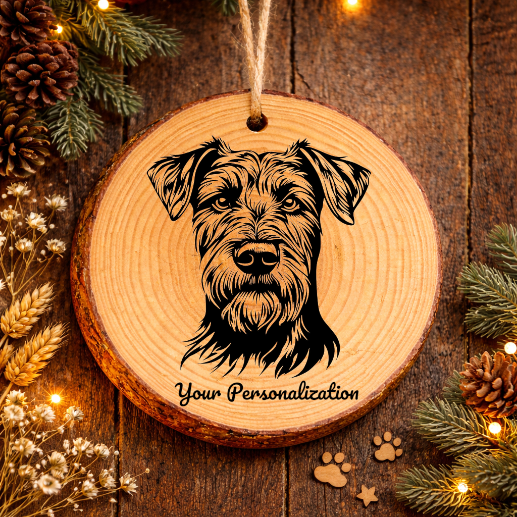 Irish Terrier Dog Ornament – Rustic Wooden Keepsake
