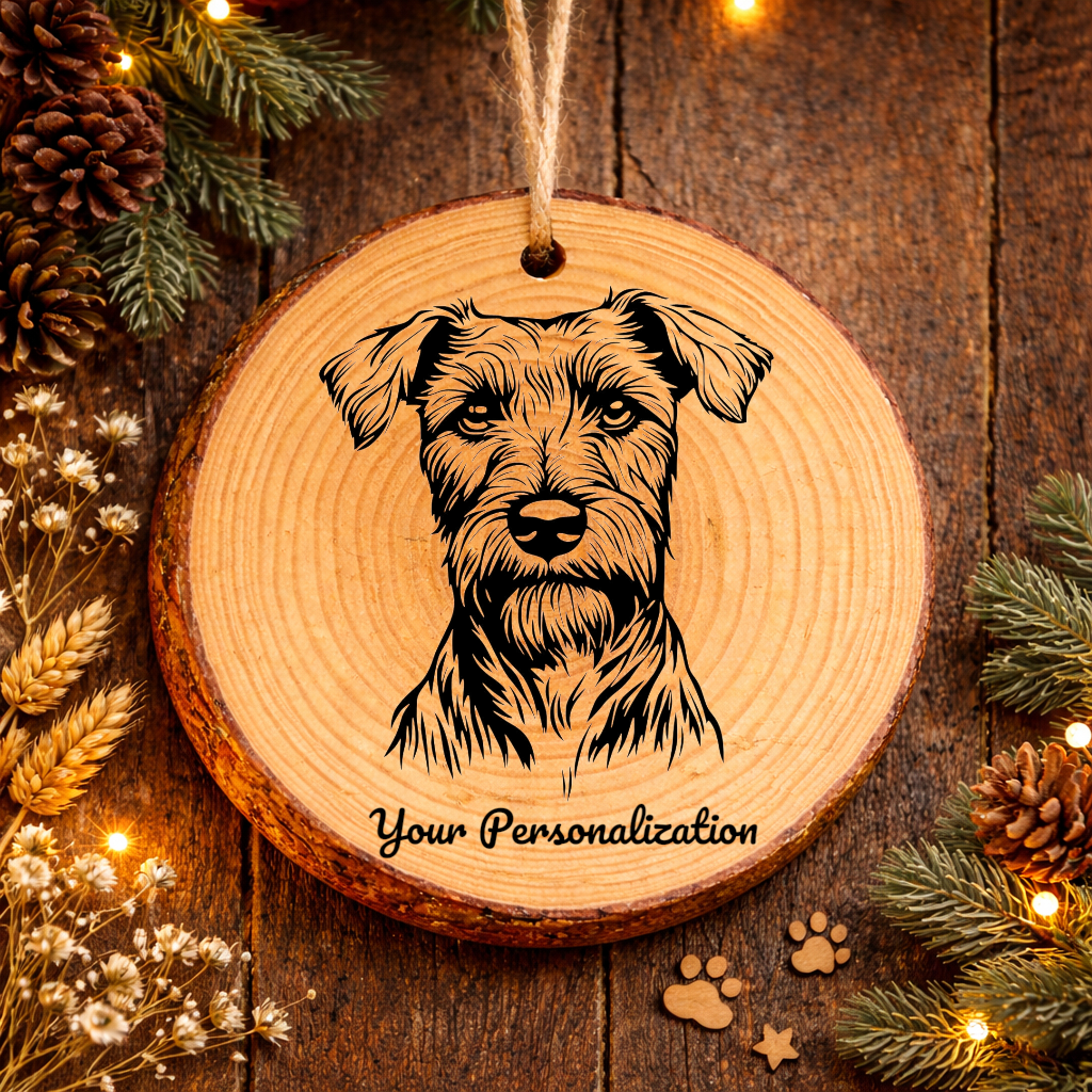 Irish Terrier Dog Ornament – Rustic Wooden Keepsake