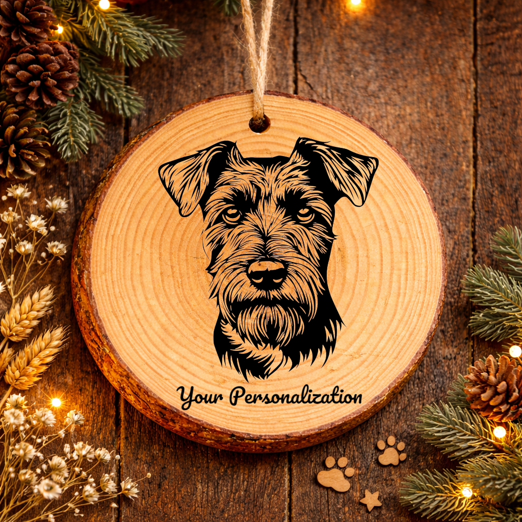 Irish Terrier Dog Ornament – Rustic Wooden Keepsake