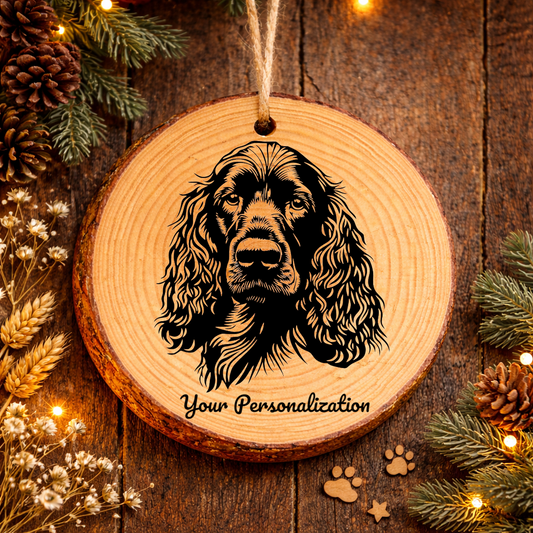 Irish Water Spaniel Dog Ornament – Rustic Wooden Keepsake