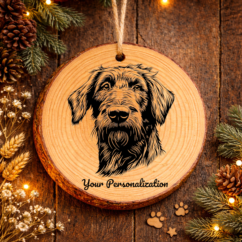 Irish Wolfhound Dog Ornament – Rustic Wooden Keepsake