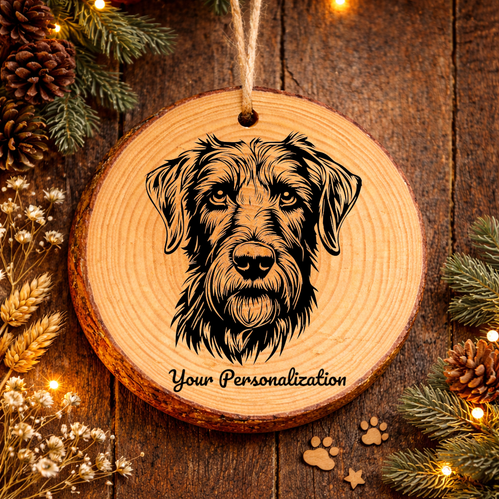 Irish Wolfhound Dog Ornament – Rustic Wooden Keepsake