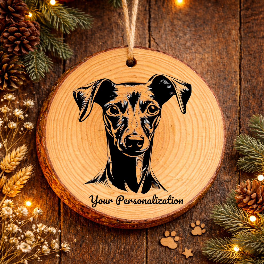 Italian Greyhound Dog Ornament – Rustic Wooden Keepsake