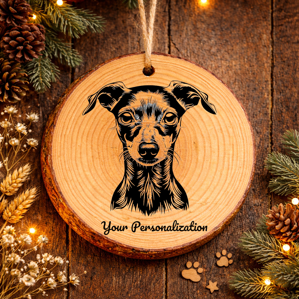 Italian Greyhound Dog Ornament – Rustic Wooden Keepsake