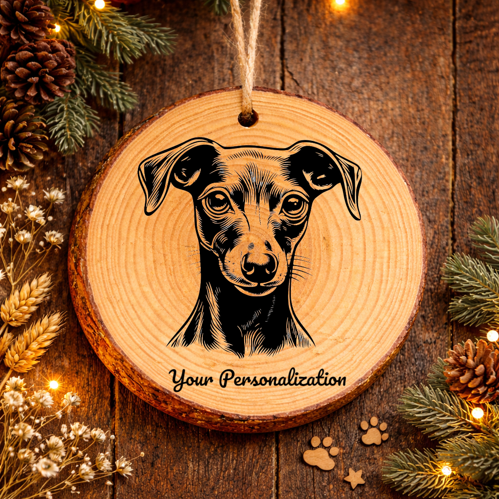Italian Greyhound Dog Ornament – Rustic Wooden Keepsake