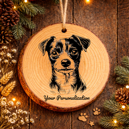 Jack Russell Terrier Dog Ornament – Rustic Wooden Keepsake