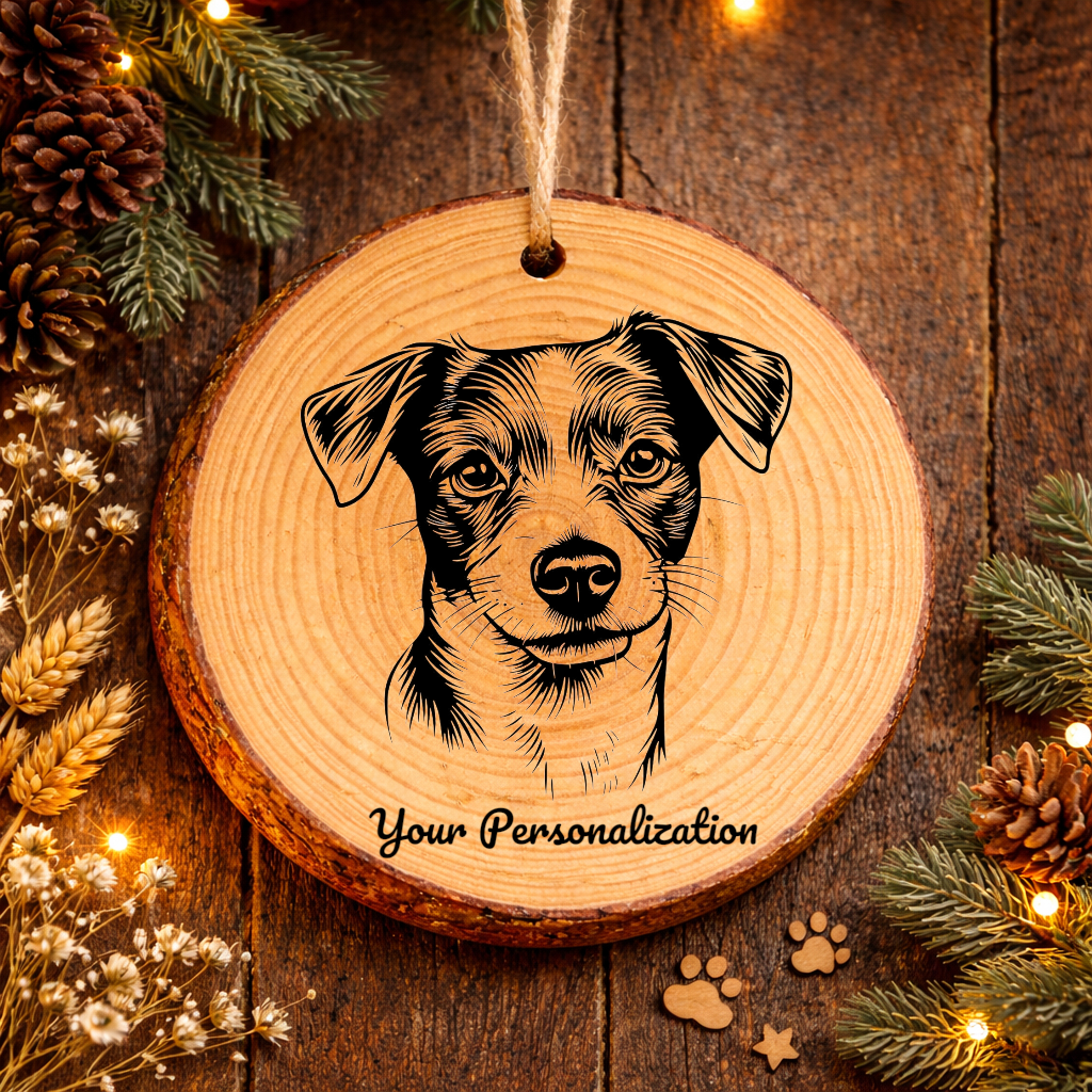 Jack Russell Terrier Dog Ornament – Rustic Wooden Keepsake