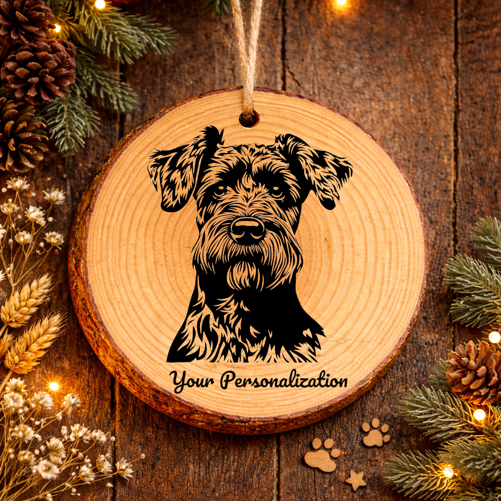 Kerry Blue Terrier Dog Ornament – Rustic Wooden Keepsake