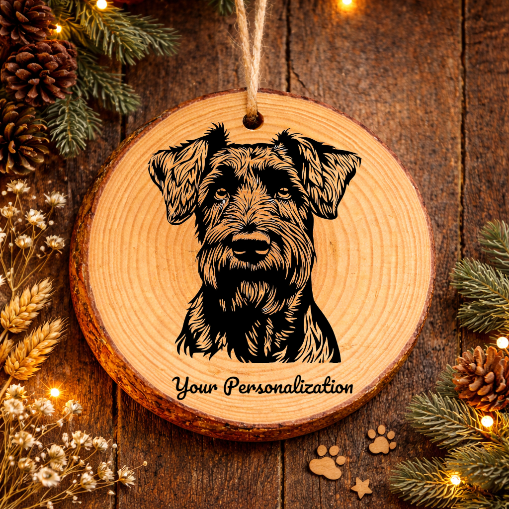 Kerry Blue Terrier Dog Ornament – Rustic Wooden Keepsake