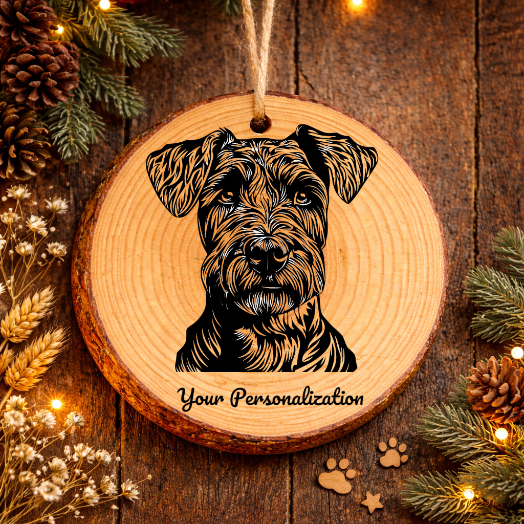 Kerry Blue Terrier Dog Ornament – Rustic Wooden Keepsake