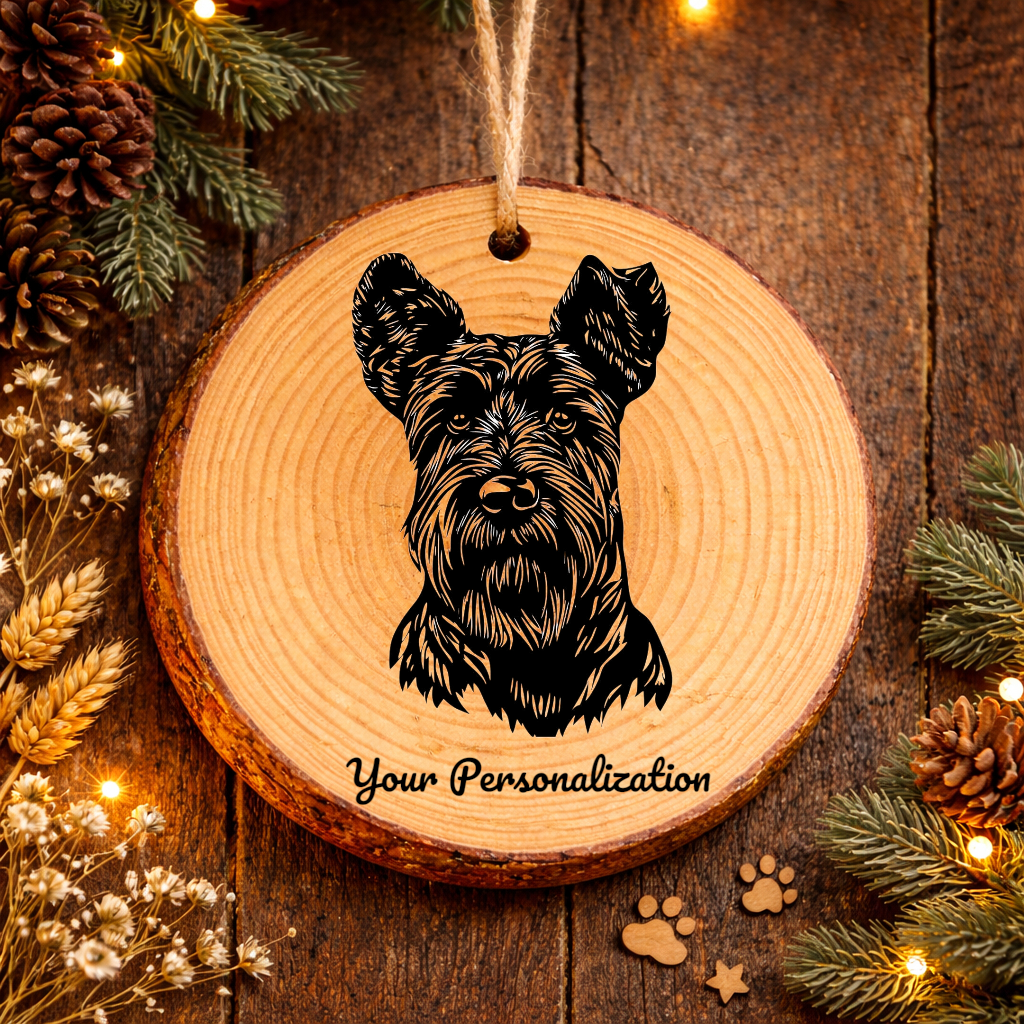 Kerry Blue Terrier Dog Ornament – Rustic Wooden Keepsake