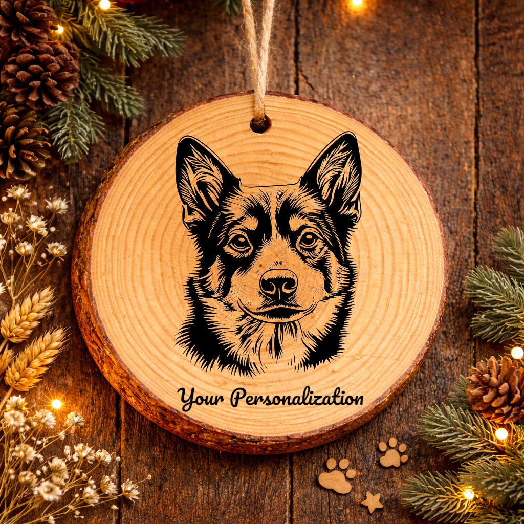 Kishu Ken Dog Ornament – Rustic Wooden Keepsake