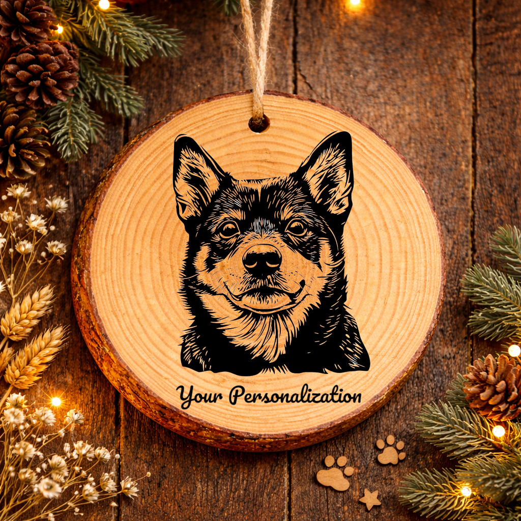 Kishu Ken Dog Ornament – Rustic Wooden Keepsake