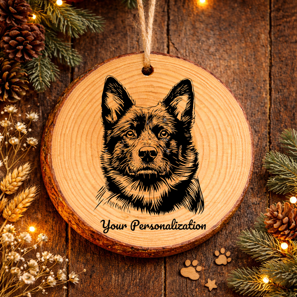 Kishu Ken Dog Ornament – Rustic Wooden Keepsake