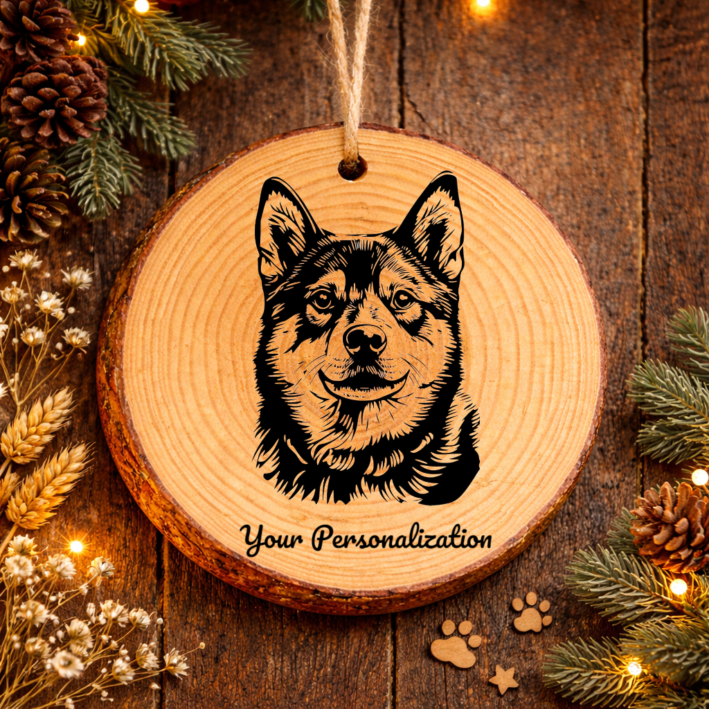 Kishu Ken Dog Ornament – Rustic Wooden Keepsake